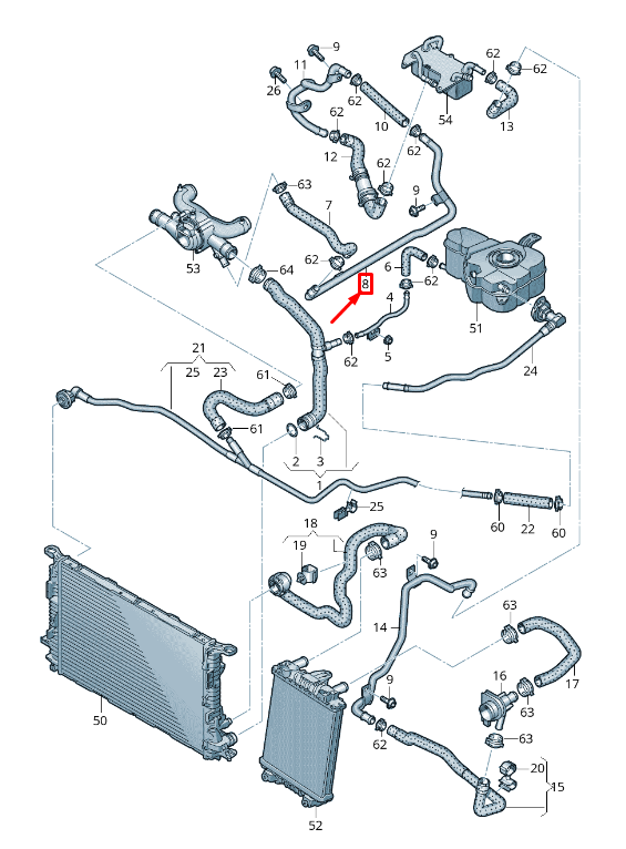 new audi a8 4h front left engine coolant pipe 4h0121481aa original