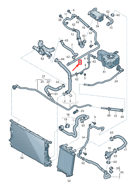 new audi a8 4h front left engine coolant pipe 4h0121481aa original