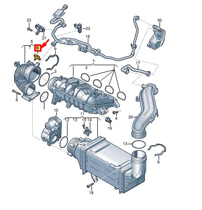 NEW VW TAIGO CS INTAKE MANIFOLD PRESSURE SENSOR 05E906051L ORIGINAL