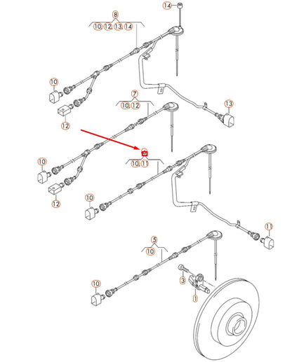 NEW VW GOLF MK6 REAR LEFT SPEED SENSOR WIRING HARNESS 1K0927904AS