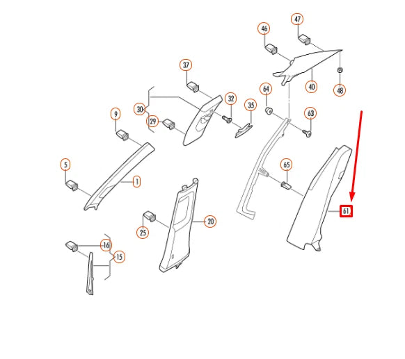 NEW VOLKSWAGEN JETTA A6 LEFT INTERIOR QUARTER PANEL TRIM 5C686776582V ORIGINAL