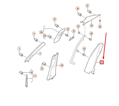 NEW VOLKSWAGEN JETTA A6 LEFT INTERIOR QUARTER PANEL TRIM 5C686776582V ORIGINAL