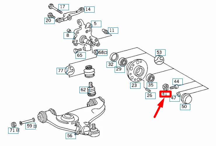 NEW MERCEDES-BENZ SL R129 FRONT AXLE NUT A1163340372 ORIGINAL