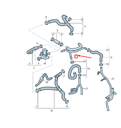 new vw transporter vi t6 coolant pipe 7e0121065bl original
