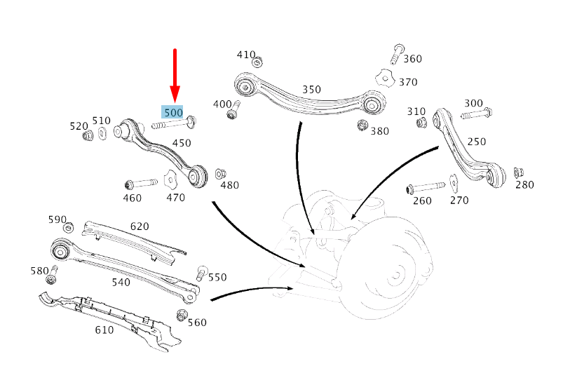 NEW MB C W205 REAR AXLE SUSPENSION ECCENTRIC SCREW A0029904520 ORIGINAL