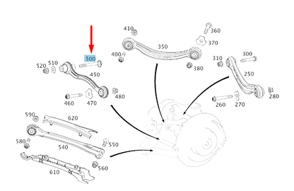 NEW MB C W205 REAR AXLE SUSPENSION ECCENTRIC SCREW A0029904520 ORIGINAL