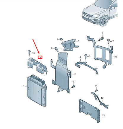 NEW VW TOUAREG 7P MK2 ENGINE CONTROL UNIT SECURING BARS 7P6907443