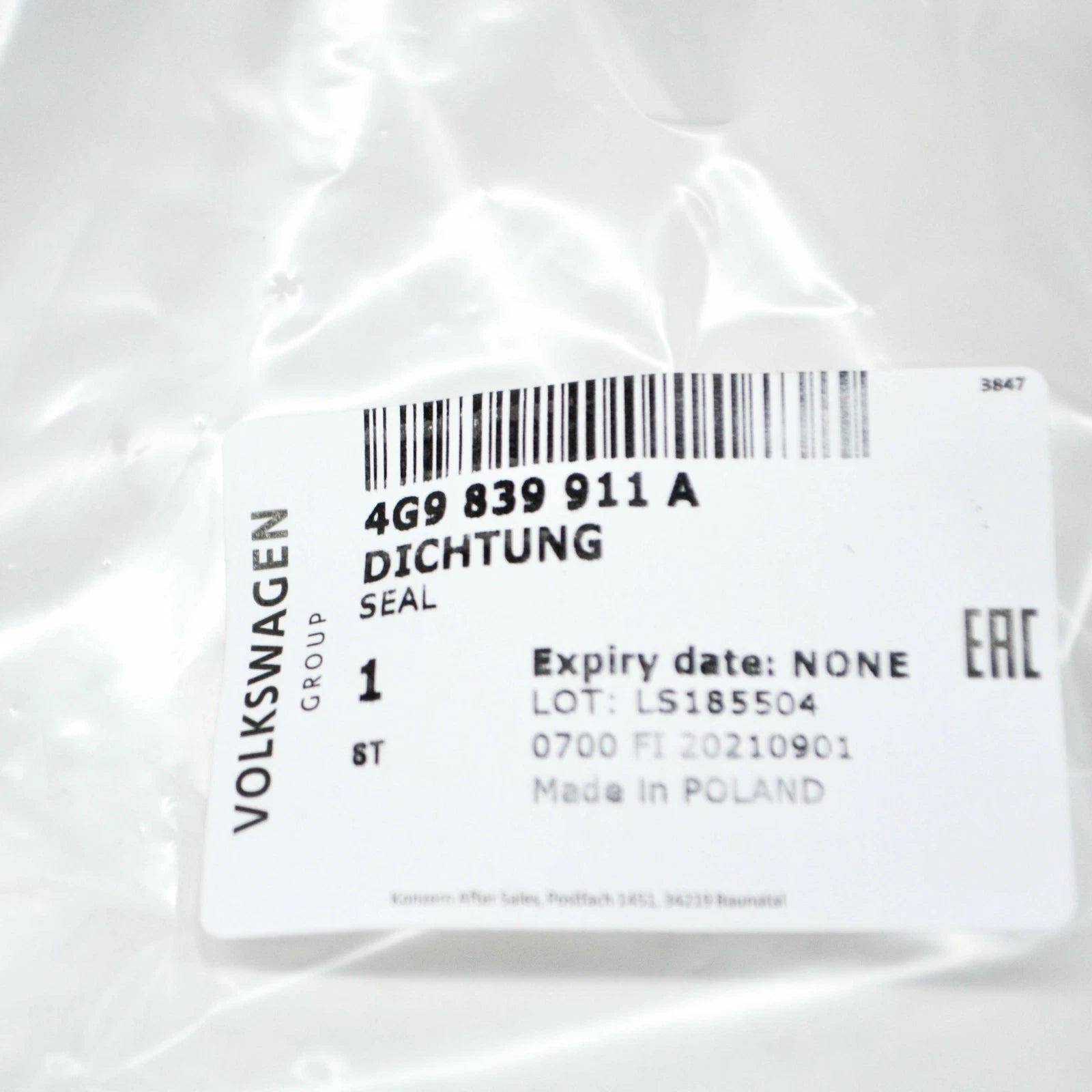 NEW AUDI A6 RS6 4G ALLROAD REAR DOOR OUTER RUBBER SEAL 4G9839911A