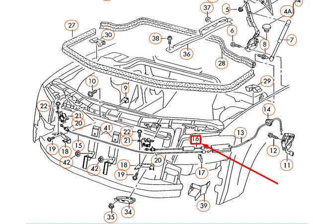 NEW AUDI A8 QUATTRO D3 LID LOCK CABLE 4E0823531A ORIGINAL