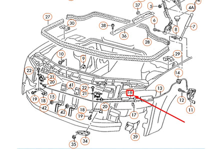 NEW AUDI A8 QUATTRO D3 LID LOCK CABLE 4E0823531A ORIGINAL