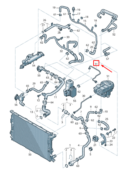 new audi a6 avant c7 engine breather line 4g0121081ak original
