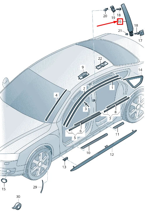 NEW AUDI RS7 SPORTBACK 4G LEFT B-PILLAR TRIM 4G8853289T94