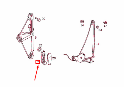 NEW MERCEDES-BENZ E W124 WINDOW REGULATOR CRANK HANDLE A2017600202 ORIGINAL