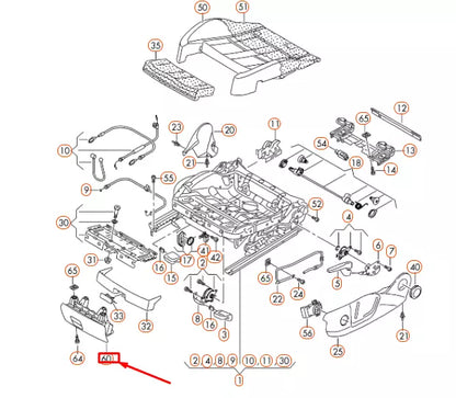 NEW AUDI A4 B8 FRONT RIGHT UNDER SEAT STOWAGE BOX 8K0882602B4PK ORIGINAL