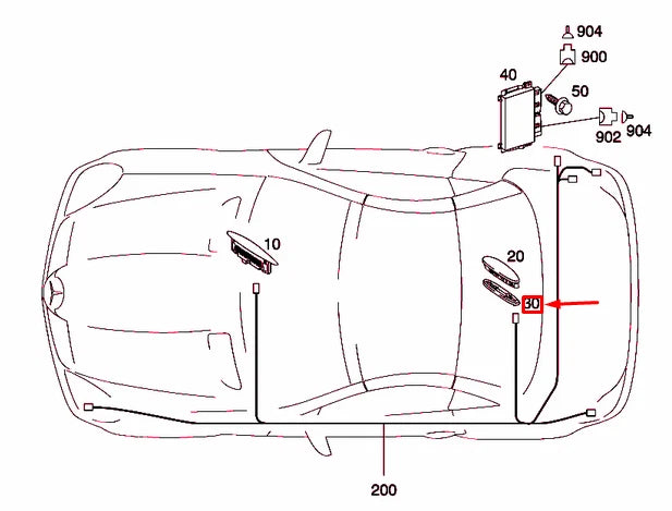 NEW MERCEDES-BENZ SLK R171 REAR WALL PANELING CENTER BRACKET A1715420040