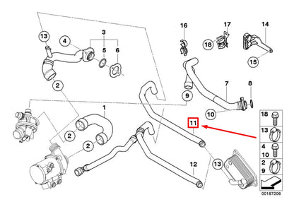 NEW BMW 5 E60 ENGINE COOLANT HOSE 7519494 11537519494 ORIGINAL
