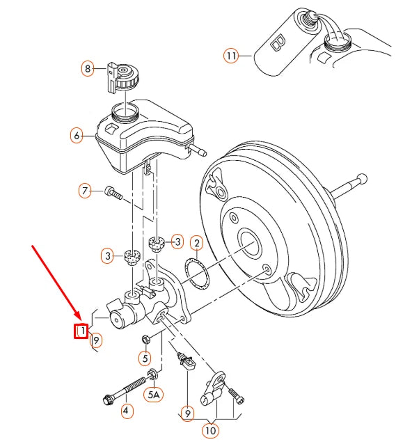 NEW AUDI Q3 8U BRAKE MASTER CYLINDER LHD 3C1614019JREP ORIGINAL