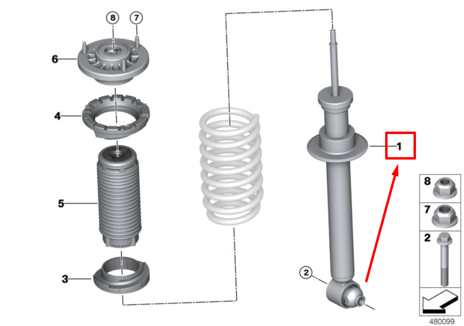 new bmw 5 g30 rear shock absorber 33526866615 6866615 original