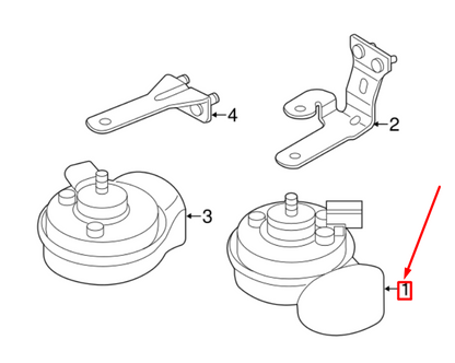 NEW VOLKSWAGEN BEETLE 5C HIGH NOTE HORN SIGNAL 8X0951223B ORIGINAL