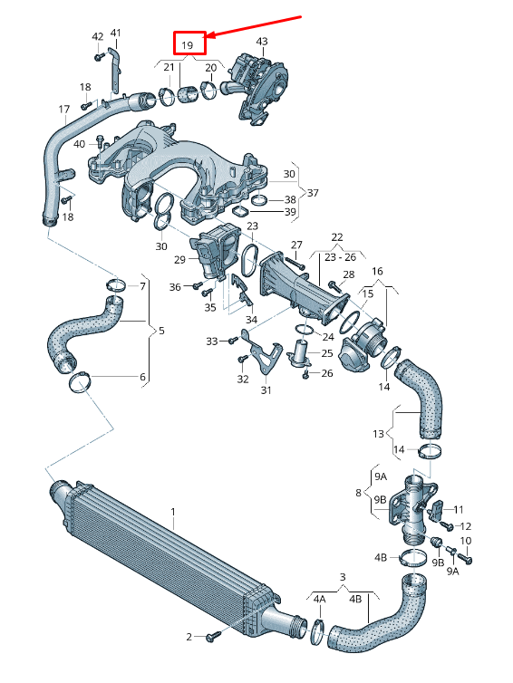 new audi a6 avant c7 egr pressure pipe 059145732a original