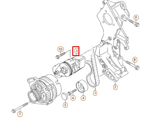 NEW AUDI A3 8L V BELT TENSIONER 038903315AE ORIGINAL