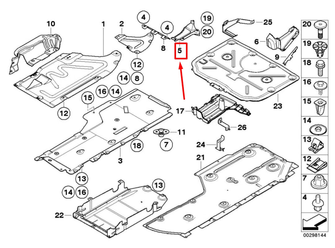 NEW BMW 3 CABRIO E93 REAR LEFT UNDERBODY PANELLING 51758040533 8040533 ORIGINAL