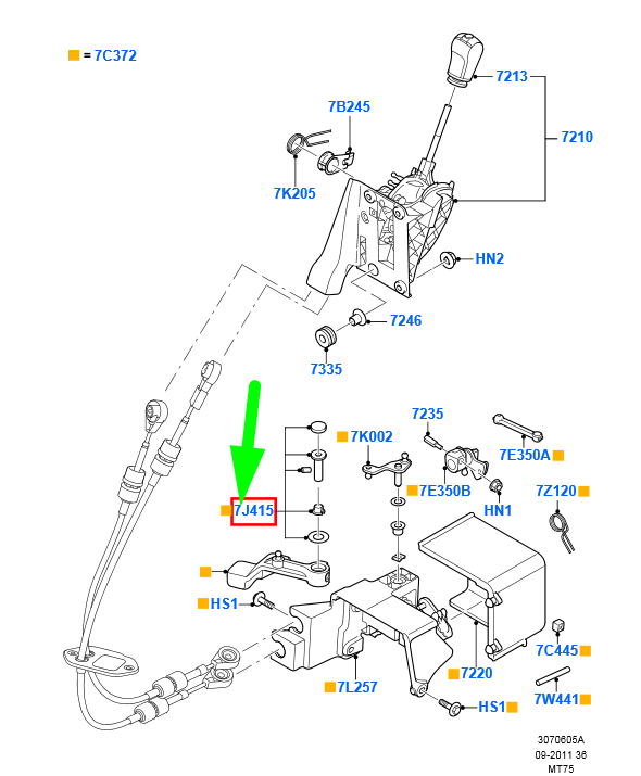 new ford transit mk4 gear shift lever parts kit 1417440 6c1r-7j415-ca original