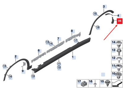 new bmw x2 f39 rear left wheel arch flaring 51128495915 8495915 original