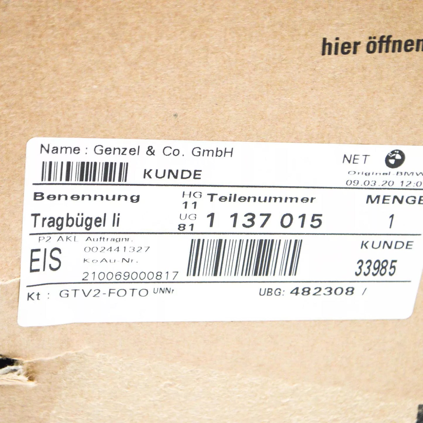 NEW BMW 3 E36 ENGINE SUSPENSION LEFT SUPPORTING BRACKET 11811137015 ORIGINAL