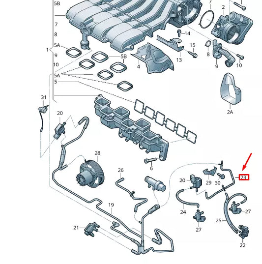 NEW VW TOUAREG 7P MK2 VACUUM HOSE 7P0133782