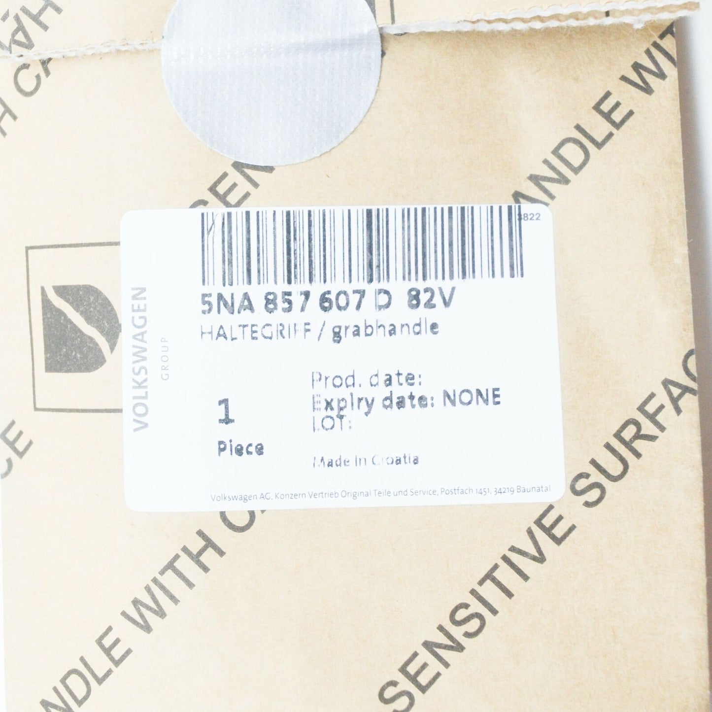 NEW VW TIGUAN AD FRONT ROOF GRAB HANDLE 5NA857607D82V 5NA857607D 82V ORIGINAL