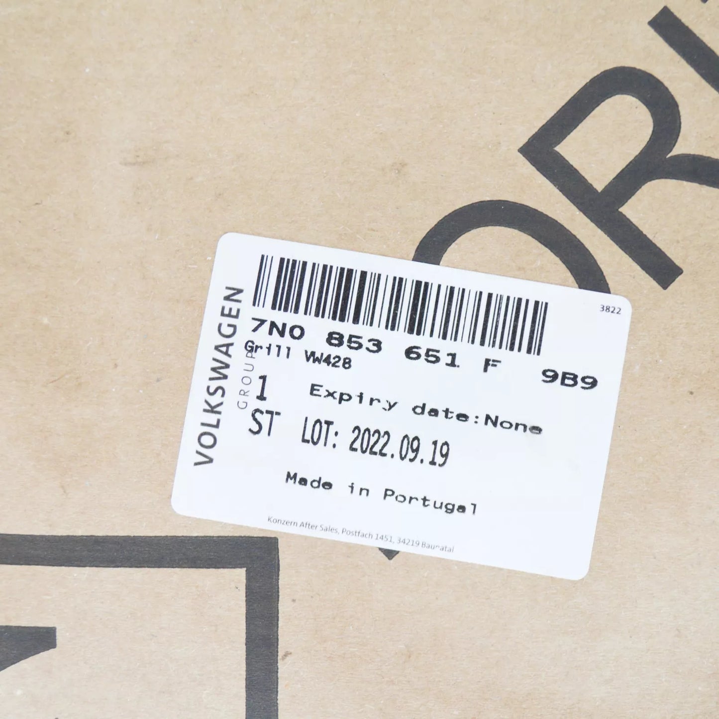 NEW VOLKSWAGEN SHARAN 7N RADIATOR GRILLE 7N0853651F9B9 ORIGINAL