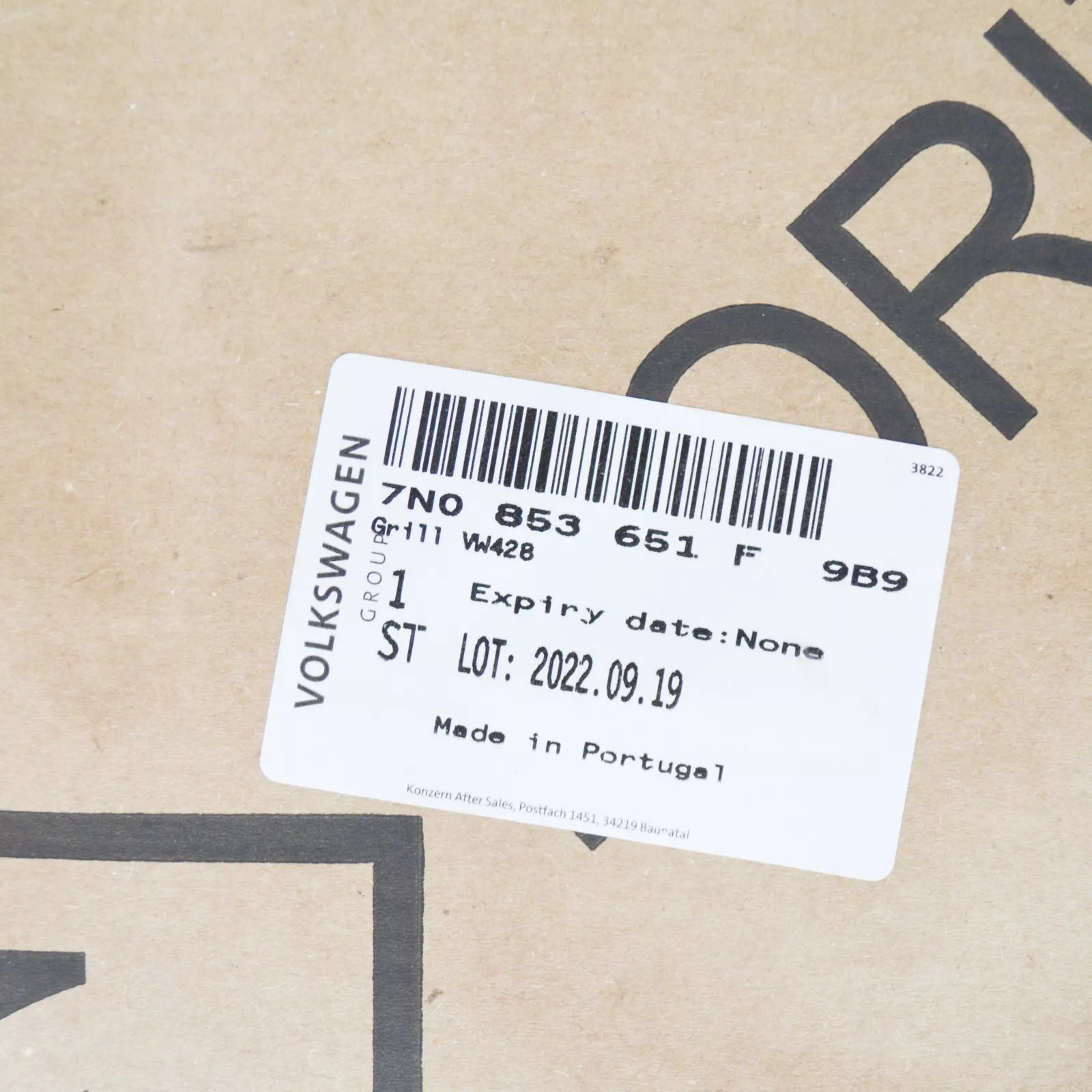 NEW VOLKSWAGEN SHARAN 7N RADIATOR GRILLE 7N0853651F9B9 ORIGINAL