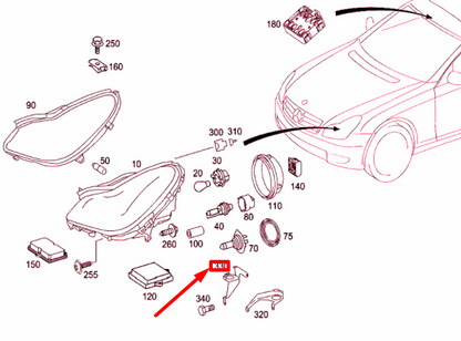 NEW MERCEDES-BENZ CLS C219 RIGHT LIGHTING UNIT BRACKET A2198290414 ORIGINAL