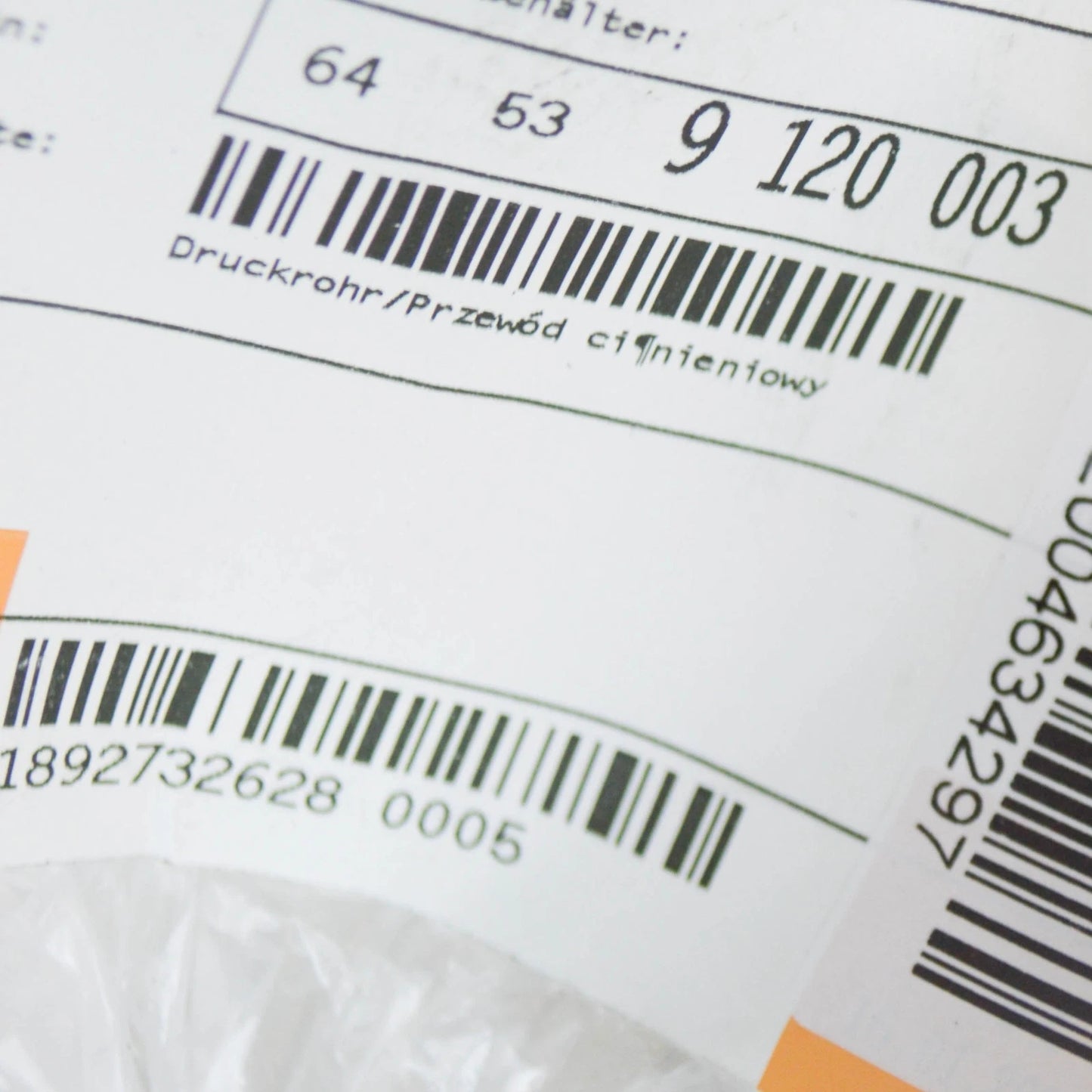 NEW BMW 5 F10 A/C HOSE 9120003 64539120003 ORIGINAL