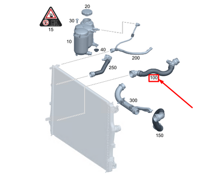 new mercedes-benz c s206 engine coolant hose a2065013100 original