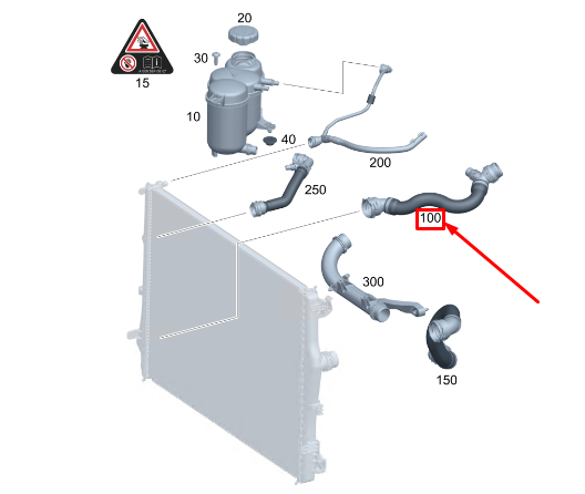 new mercedes-benz c s206 engine coolant hose a2065013100 original