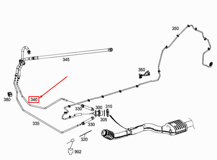 new mercedes-benz c w205 feed line heating water line a2055002472 original