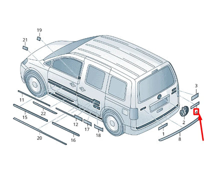 NEW VOLKSWAGEN CADDY 2K MK3 REAR WING DOOR BADGE 2K5853675CZY5