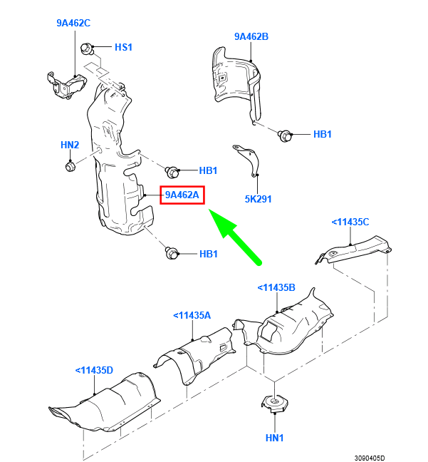 new ford focus mk2 exhaust system heat shield 3m51-9n454-ckg 1595365 original