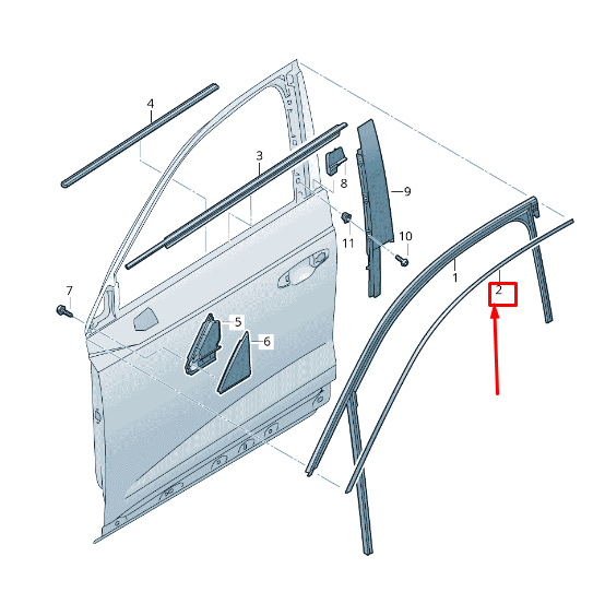 new audi q3 f3 front left window guide trim strip 83a837643at94 original