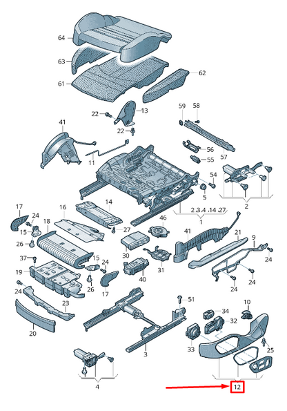 NEW AUDI A6 4A C8 FRONT LEFT OUTER SEAT FRAME TRIM 4K0881325D1LX ORIGINAL