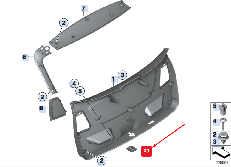 new bmw x3 f25 rear catch bracket cover 51497260058 7260058 original