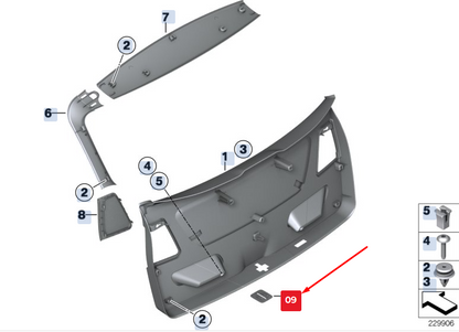 new bmw x3 f25 rear catch bracket cover 51497260058 7260058 original