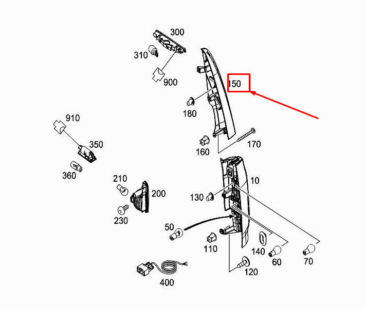 new mercedes-benz citan w415 rear left panel area trim a4156940400 original