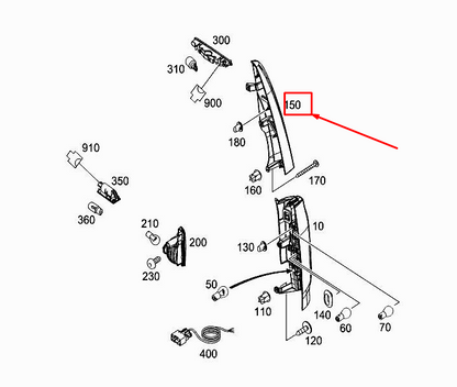 new mercedes-benz citan w415 rear left panel area trim a4156940400 original