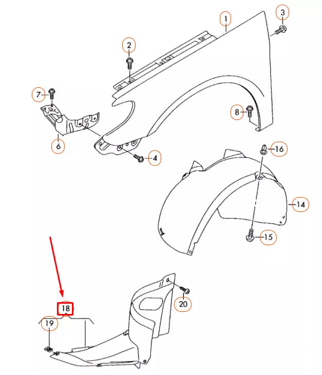 NEW VOLKSWAGEN CC FRONT LEFT WHEEL HOUSING LINER FRONT PART 3C8805911D ORIGINAL