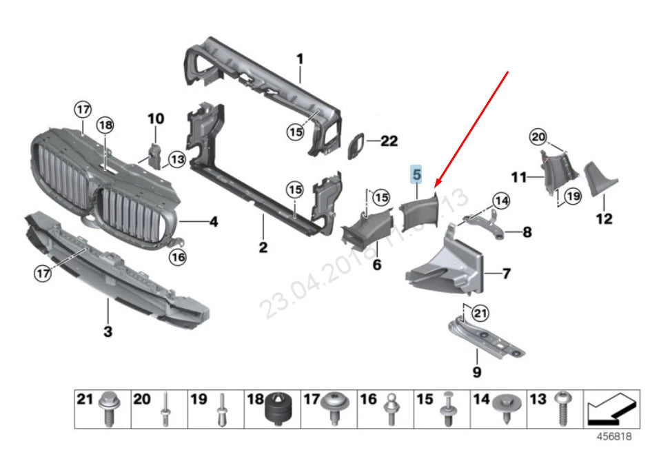 NEW BMW 7 G11 RIGHT SIDE BRAKE AIR DUCT 51747365632 7365632 2016 ORIGINAL