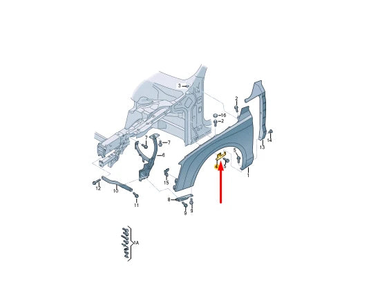 NEW AUDI A8 4H FRONT RIGHT FENDER HOLDER 4H0810438B ORIGINAL