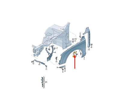 NEW AUDI A8 4H FRONT RIGHT FENDER HOLDER 4H0810438B ORIGINAL